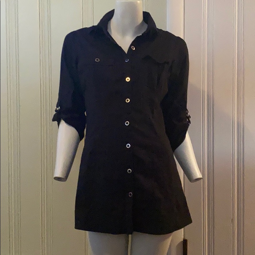 Black Collared Button Down